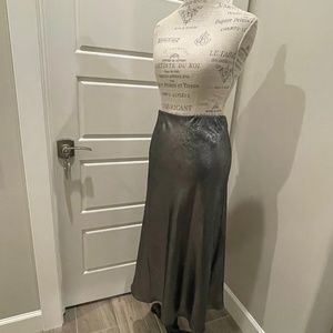 Silver Metallic A Line Skirt